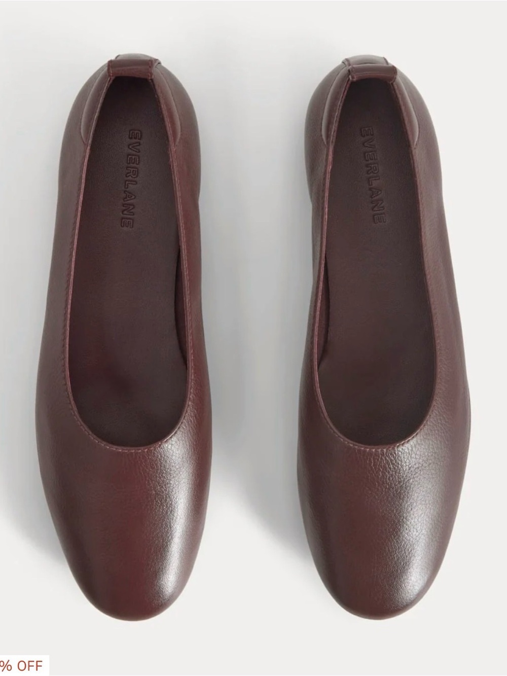Everlane Women's Burgundy Leather Ballet Flats
